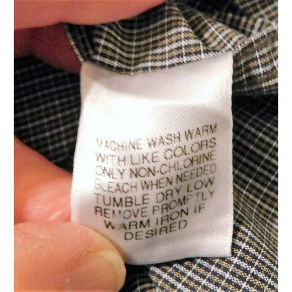 Roundtree & Yorke Travel Smart Shirt 3XB Blue Gray Small Plaid Print Long Sleeve - Picture 8 of 8